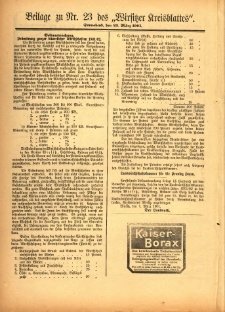 Beilage zu Nr.23 des „Wirsitzer Kreisblattes” 1901.03.23
