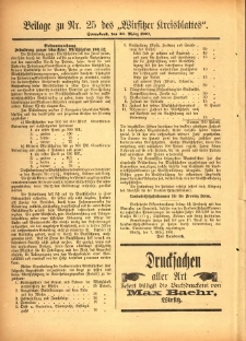 Beilage zu Nr.25 des „Wirsitzer Kreisblattes” 1901.03.30