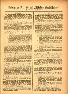 Beilage zu Nr.28 des „Wirsitzer Kreisblattes” 1901.04.13