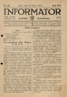 Informator Powiatu Śremskiego. 1934.07.28 R.16 Nr 49
