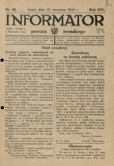 Informator Powiatu Śremskiego. 1934.09.22 R.16 Nr 60
