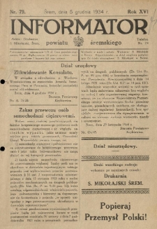 Informator Powiatu Śremskiego. 1934.12.05 R.16 Nr 79