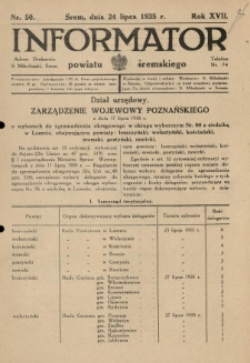 Informator Powiatu Śremskiego. 1935.07.24 R.17 Nr 50
