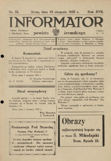 Informator Powiatu Śremskiego. 1935.08.10 R.17 Nr 55
