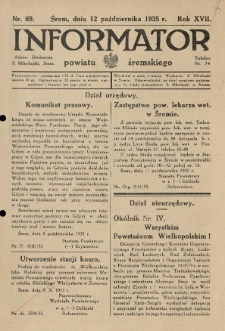 Informator Powiatu Śremskiego. 1935.10.12 R.17 Nr 69