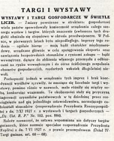 Wystawy i targi gospodarcze w świetle liczb