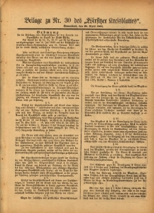 Beilage zu Nr. 30 des „Wirsitzer Kreisblattes” 1901.04.20