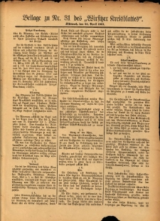 Beilage zu Nr.31 des „Wirsitzer Kreisblattes” 1901.04.24