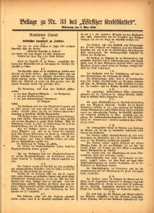 Beilage zu Nr.33 des „Wirsitzer Kreisblattes” 1901.05.01