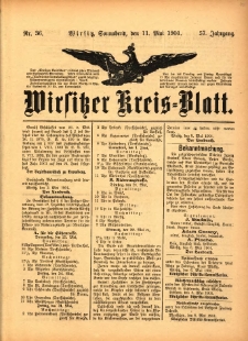 Wirsitzer Kreis-Blatt: herausgegeben vom Königlichen Landraths-Amte 1901.05.11 Jg.57 Nr36