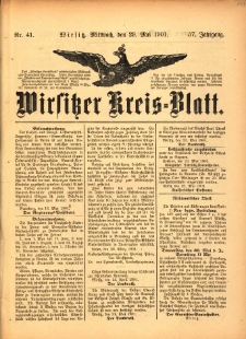 Wirsitzer Kreis-Blatt: herausgegeben vom Königlichen Landraths-Amte 1901.05.29 Jg.57 Nr41
