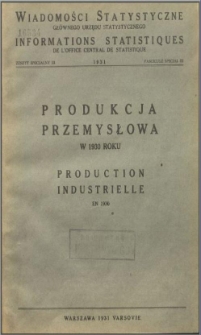Produkcja przemysłowa w 1930 roku