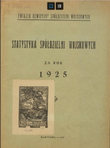 Statystyka Spółdzielni Wojskowych za rok 1925