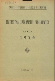 Statystyka Spółdzielni Wojskowych za rok 1926