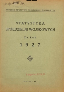 Statystyka Spółdzielni Wojskowych za rok 1927