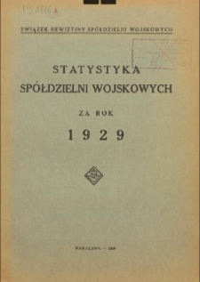 Statystyka Spółdzielni Wojskowych za rok 1929