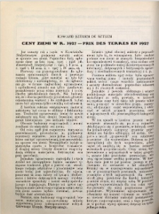 Ceny ziemi w r. 1927