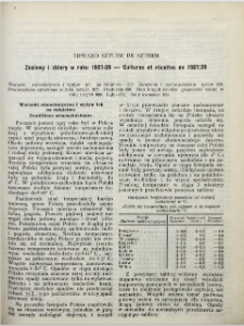 Zasiewy i zbiory w roku 1927/28