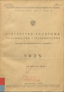 Statystyka pocztowa, telefoniczna i telegraficzna 1935