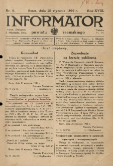 Informator Powiatu Śremskiego. 1936.01.25 R.18 Nr 6