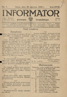 Informator Powiatu Śremskiego. 1936.01.29 R.18 Nr 7