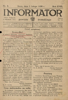 Informator Powiatu Śremskiego. 1936.02.01 R.18 Nr 8