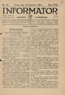 Informator Powiatu Śremskiego. 1936.04.18 R.18 Nr 20