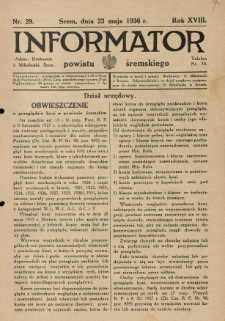 Informator Powiatu Śremskiego. 1936.05.23 R.18 Nr 29