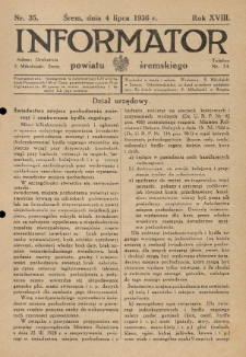 Informator Powiatu Śremskiego. 1936.07.04 R.18 Nr 35
