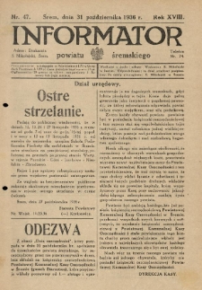 Informator Powiatu Śremskiego. 1936.10.31 R.18 Nr 47