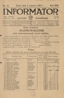 Informator Powiatu Śremskiego. 1937.06.02 R.19 Nr 16