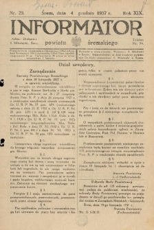 Informator Powiatu Śremskiego. 1937.12.04 R.19 Nr 29
