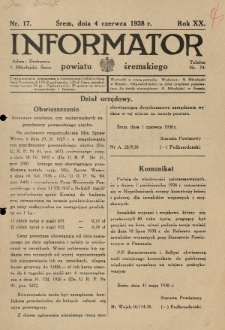 Informator Powiatu Śremskiego. 1938.06.04 R.20 Nr 17