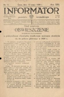 Informator Powiatu Śremskiego. 1939.05.13 R.21 Nr 11