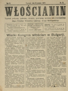 Włościanin : tygodnik polityczny, społeczny, oświatowy poświęcony sprawom ludu włościańskiego organ Polskiego Stronnictwa Ludowego, okręgu Wielkopolskiego. 1922.06.18 R.4 Nr 25