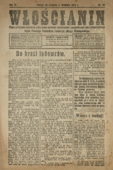 Włościanin : pismo polityczno-społeczne, poświęcone sprawom oświatowym i gospodarczym ludu włościańskiego. Organ Polskiego Stronnictwa Ludowego, okręgu Wielkopolskiego. 1922.09.03 R.4 Nr 36