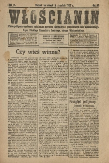 Włościanin : pismo polityczno-społeczne, poświęcone sprawom oświatowym i gospodarczym ludu włościańskiego. Organ Polskiego Stronnictwa Ludowego, okręgu Wielkopolskiego. 1922.09.05 R.4 Nr 37