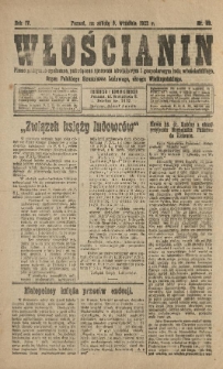 Włościanin : pismo polityczno-społeczne, poświęcone sprawom oświatowym i gospodarczym ludu włościańskiego. Organ Polskiego Stronnictwa Ludowego, okręgu Wielkopolskiego. 1922.09.09 R.4 Nr 39