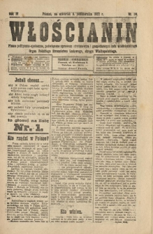 Włościanin : pismo polityczno-społeczne, poświęcone sprawom oświatowym i gospodarczym ludu włościańskiego. Organ Polskiego Stronnictwa Ludowego, okręgu Wielkopolskiego. 1922.10.05 R.4 Nr 50