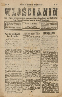 Włościanin : pismo polityczno-społeczne, poświęcone sprawom oświatowym i gospodarczym ludu włościańskiego. Organ Polskiego Stronnictwa Ludowego, okręgu Wielkopolskiego. 1922.11.28 R.4 Nr 73