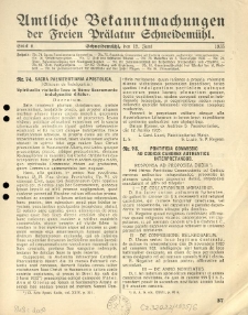 Amtliche Bekanntmachungen der Freien Pr&auml;latur Schneidem&uuml;hl. 1935.06.15 St&uuml;ck 6