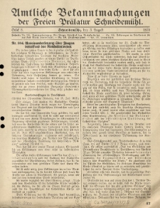 Amtliche Bekanntmachungen der Freien Pr&auml;latur Schneidem&uuml;hl. 1935.08.03 St&uuml;ck 8
