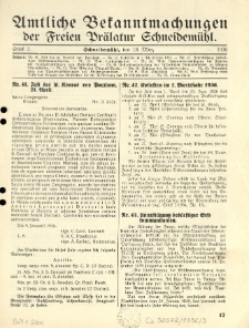 Amtliche Bekanntmachungen der Freien Pr&auml;latur Schneidem&uuml;hl. 1936.03.18 St&uuml;ck 3