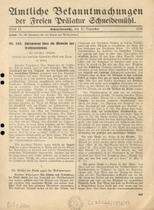 Amtliche Bekanntmachungen der Freien Pr&auml;latur Schneidem&uuml;hl. 1936.12.30 St&uuml;ck 13