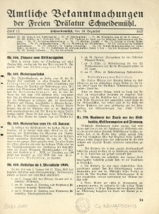 Amtliche Bekanntmachungen der Freien Pr&auml;latur Schneidem&uuml;hl. 1937.12.18 St&uuml;ck 13
