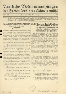 Amtliche Bekanntmachungen der Freien Pr&auml;latur Schneidem&uuml;hl. 1939.08.01 St&uuml;ck 10