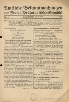 Amtliche Bekanntmachungen der Freien Pr&auml;latur Schneidem&uuml;hl. 1942.05.23 St&uuml;ck 5