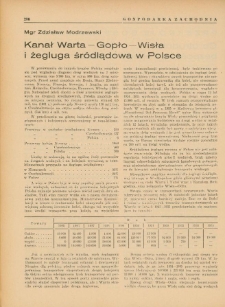 Kanał Warta-Gopło-Wisła i żegluga śródlądowa w Polsce
