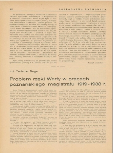Problem rzeki Warty w pracach poznańskiego magistratu 1919-1938 r.