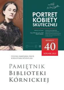 Spis treści. Pamiętnik Biblioteki K&oacute;rnickiej. Z.40